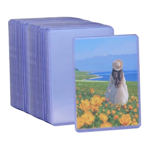 Pasdrucn Transparent Toploader Dicke Kartenhüllen Sleeves Für Sammelkarten, Toploader Set 3" X 4"(10.1x7.7cm), 35PT Harte Karten Hüllen, (Blue,200Pcs) von Pasdrucn