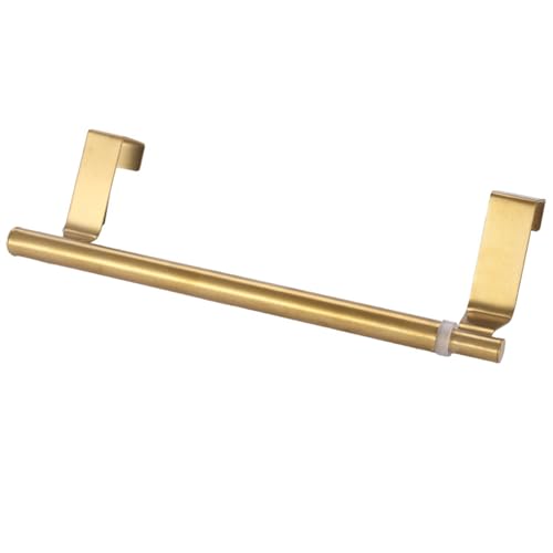 Pasdrucn Tür-Handtuchstange Teleskop, Erweiterbar Auf 22,5–35,5cm Türhandtuchhalter, Handtuchstange Teleskop, Ohne Bohren Geschirrtuchhalter, Die Nicht Dicker Als 2 Cm Sind (Gold) von Pasdrucn