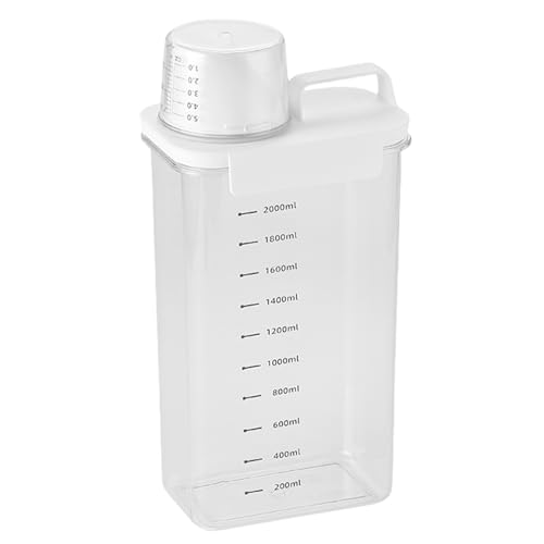 Pasdrucn Waschmittel Aufbewahrung mit Messbecher, waschpulver dosierer, Waschmittel Waschpulver Aufbewahrungsbox, Mehrzweck Waschmittelbox für Pulver, waschpulver Box, waschmittelbehälter (2.3L) von Pasdrucn