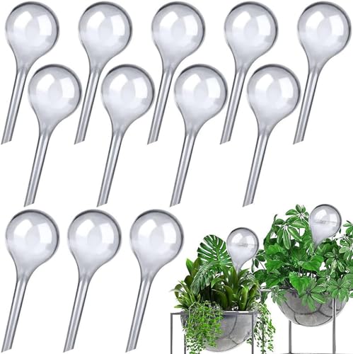 Pasdrucn12 Stück Pflanzen Wasserspender Automatisch Bewässerung Set Transparent PVC Bewässerungssystem Zimmerpflanzen Bewässerung für Garten Deko (Groß,Transparent 12Pcs) von Pasdrucn