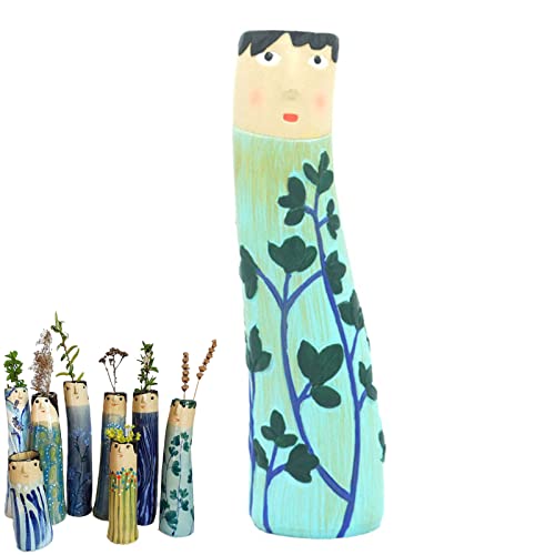 Spring Family Bud Vasen, Böhmische Familie Menschliches Gesicht Blumenvase Aus Kunstharz, Handgefertigter Blumentopf Für Wohnzimmer, Schreibtisch, Büro, Dekoration (1) von Pasdrucn