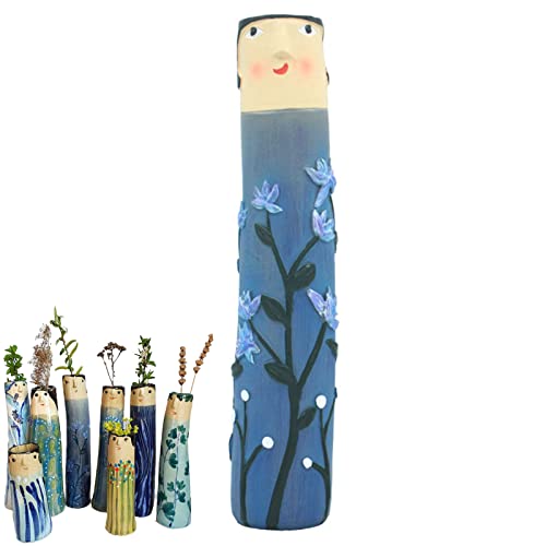 Spring Family Bud Vasen, Böhmische Familie Menschliches Gesicht Blumenvase Aus Kunstharz, Handgefertigter Blumentopf Für Wohnzimmer, Schreibtisch, Büro, Dekoration (3) von Pasdrucn