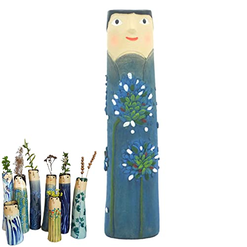 Spring Family Bud Vasen, Böhmische Familie Menschliches Gesicht Blumenvase Aus Kunstharz, Handgefertigter Blumentopf Für Wohnzimmer, Schreibtisch, Büro, Dekoration (5) von Pasdrucn