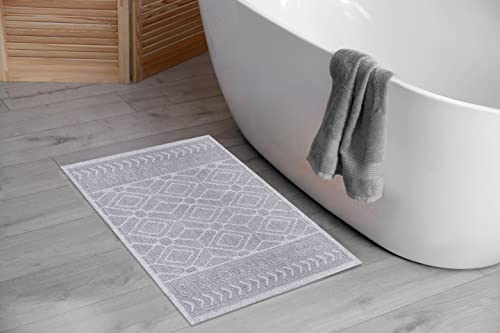 Pasha Home 2er Pack Badematte 2 Stück 50 x 80 cm Autumn Grau/Badteppich aus Baumwolle/weicher Badvorleger rutschfest waschbar/moderner Badvorleger für Badezimmer, Dusche oder Küche von Pasha Home