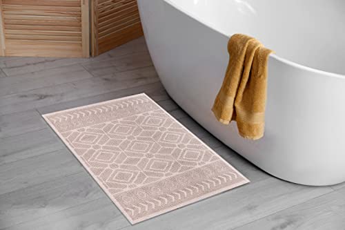 Pasha Home 2er Pack Badematte 60 x 90 cm Autumn Braun/Badteppich aus Baumwolle/weicher Badvorleger rutschfest waschbar/moderner Badvorleger für Badezimmer, Dusche oder Küche von Pasha Home