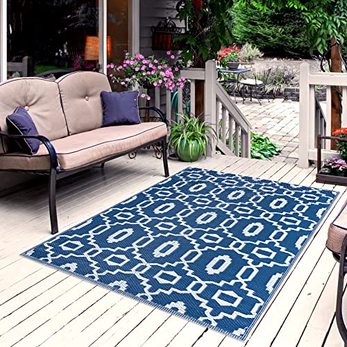 Pasha Home Outdoor Teppich Freesia 120x170 / wendbarer Outdoorteppich 2 in 1 / Outdoor Teppich wetterfest aus Kunststoff/Teppich für Balkon, Terrasse und Außen/Outdoor Teppich Boho von Pasha Home