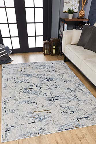 Pasha Home Teppich 120x180 cm Babil/Abstrakt Teppich aus Polypropylen/Kurzflor Teppich für Wohnzimmer, Schlafzimmer, Küche, Kinderzimmer/moderner Teppich grau BB-1 von Pasha Home