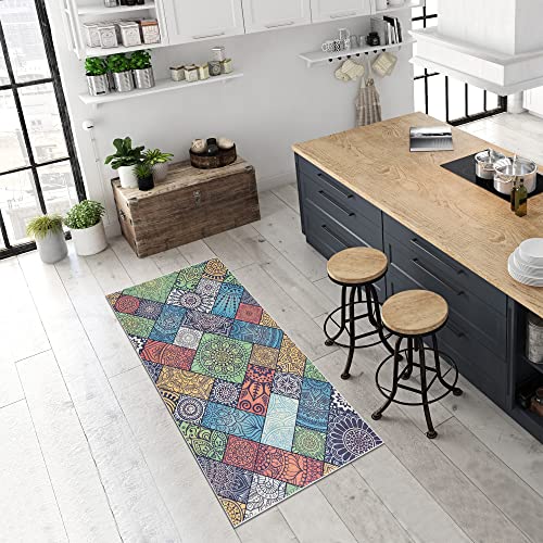 Pasha Home Küchenläufer, Flurläufer – Waschbar bei 30 °C, rutschfest, Pflegeleicht – Indoor-Teppich für Küche, Flur, Wohnzimmer – Perfekt für Innenräume – Bohemia, 80x200 cm von Pasha Home