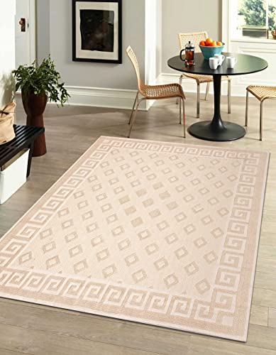 Pasha Home Teppich Läufer 120 x 170 cm Spring Beige/Boho Teppich aus Baumwolle/weicher Teppich Boho Style/moderner Teppich Läufer für Badezimmer, Küche, Wohnzimmer oder Küche von Pasha Home
