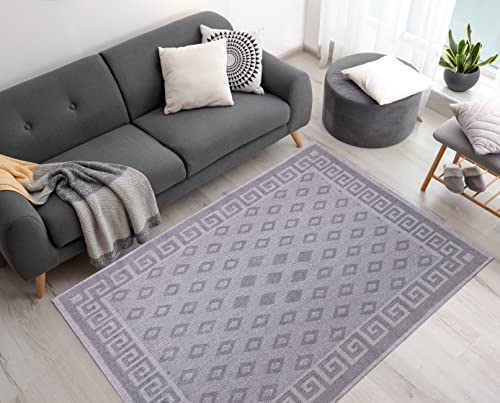 Pasha Home Teppich Läufer 120 x 170 cm Spring Grau/Boho Teppich aus Baumwolle/weicher Teppich Boho Style/moderner Teppich Läufer für Badezimmer, Küche, Wohnzimmer oder Küche von Pasha Home