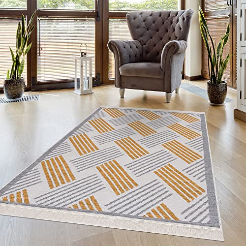 Pasha Home Läufer 120x170 cm Roma/Boho Teppich aus Baumwolle für Wohnzimmer, Schlafzimmer, Küche, Bad, Kinderzimmer/Wendbar/Navy Grau-Senfgelb Pasha Home Läufer 120x170 cm Roma/Boho Teppich aus Baumwolle für Wohnzimmer, Schlafzimmer, Küche, Bad, Kinderzimmer/Wendbar/Navy Grau-Senfgelb von Pasha Home