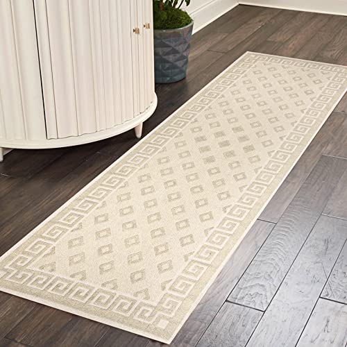 Pasha Home Teppich Läufer 60 x 180 cm Spring Beige/Boho Teppich aus Baumwolle/weicher Teppich Boho Style/moderner Teppich Läufer für Badezimmer, Küche, Wohnzimmer oder Küche von Pasha Home