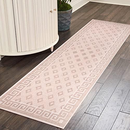 Pasha Home Teppich Läufer 60 x 180 cm - Braune Boho Teppiche aus Baumwolle für Wohnzimmer, Küche oder Badezimmer von Pasha Home