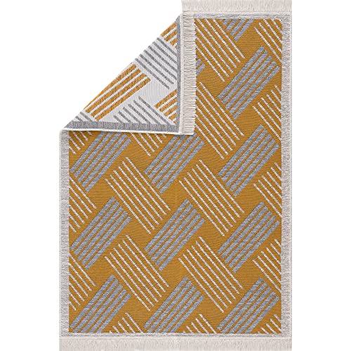 Pasha Home Läufer 60x120 cm Roma/Boho Teppich aus Baumwolle für Wohnzimmer, Schlafzimmer, Küche, Bad, Kinderzimmer/Wendbar/Navy Grau-Senfgelb Pasha Home Läufer 60x120 cm Roma/Boho Teppich aus Baumwolle für Wohnzimmer, Schlafzimmer, Küche, Bad, Kinderzimmer/Wendbar/Navy Grau-Senfgelb von Pasha Home