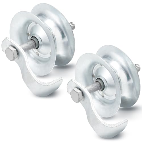 Pasimy 2 Stück 12,7 cm Schiebetorrolle, verzinktes Stahlrohr, Schienenrollentor, Hardware-Kit für 4,8 cm Rohrschienenzaun von Pasimy