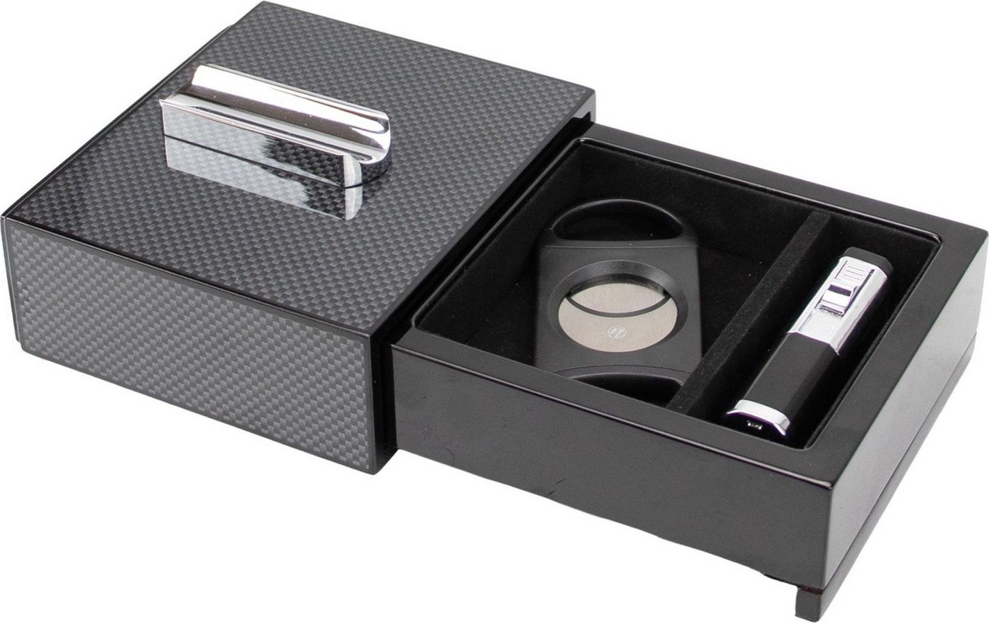 Passatore Aschenbecher Zigarre Carbon Finish mit Cutterund Feuerzeug Geschenk Set Passatore Aschenbecher Zigarre Carbon Finish mit Cutterund Feuerzeug Geschenk Set von Passatore