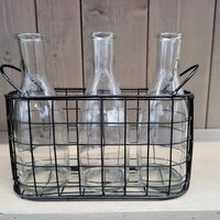 Drahtkorb Metallkorb Korb Flaschenhalter Dekokorb Schwarz von PassiFloraTrends