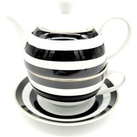 Teegeschirr Tea Of One Tasse Teetasse For One Set Teekanne Porzellan Mit Und Untertasse Geschenkset Schwarz Weiß von PassiFloraTrends