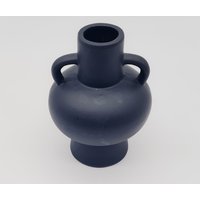 Vase Schwarz Mit Heckeln, Dekovase, Keramikvase, Blumenvase, Wohndeko, Tonvase von PassiFloraTrends