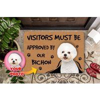Personalisierte Bichon Frise Fußmatte, Benutzerdefinierte Besitzer Willkommensmatte, Einweihungsparty Geschenk Für Hund Mama Oder Papa von PassionifyCO
