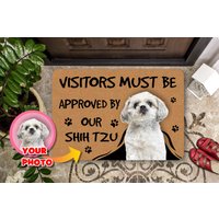Personalisierte Shih Tzu Fußmatte, Individuelle Besitzer Willkommensmatte, Einweihungsgeschenk, Abschlussgeschenk Für Hund Mama Oder Papa Haustier von PassionifyCO