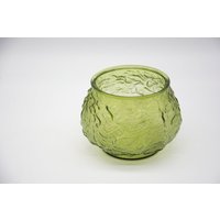 Vintage Crinkle Glas Schale, Vase Grün, Made in Usa, Cleveland Ohio, Grüne Blumentopf, Blumenvase, E O Brody, Retro Boho von PastQuality