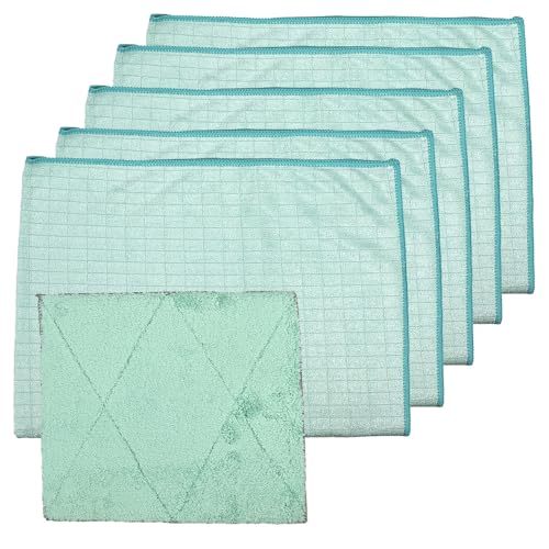 Pastaclean® 5 Stück Geschirrtücher (Mint) + 1 Spültuch | Super saugstarke Küchentücher | Antibakteriell | Extra groß 50 x 70 cm von Pastaclean
