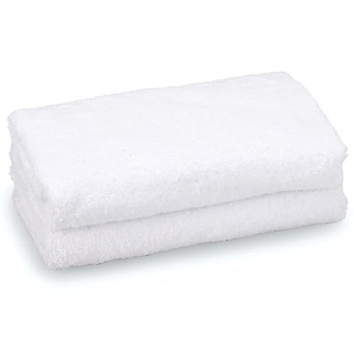 Pastaclean Mikrofaser Handtuch 2er-Pack Größe 50x100 cm - Antibakteriell, schnell trocknend und extra saugstark (Weiß) von Pastaclean