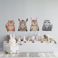 Fette Tiere Wandtattoo, Kinderzimmer Abnehmbare Removabla Peel & Stick Abziehbilder, Wandbilder, Babyzimmer Wandbilder von PastelArtPrintables