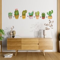 Wandtattoo Kaktus, Wandaufkleber Blumen, Fensteraufkleber, Sukkulenten Aufkleber, Kaktus von PastelArtPrintables