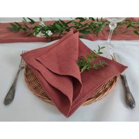 Terrakotta Leinen Servietten Set Bulk Geschirr Hochzeit Dekor Tischsets Weihnachten Geschenk Thanksgiving Day von PastelLinen