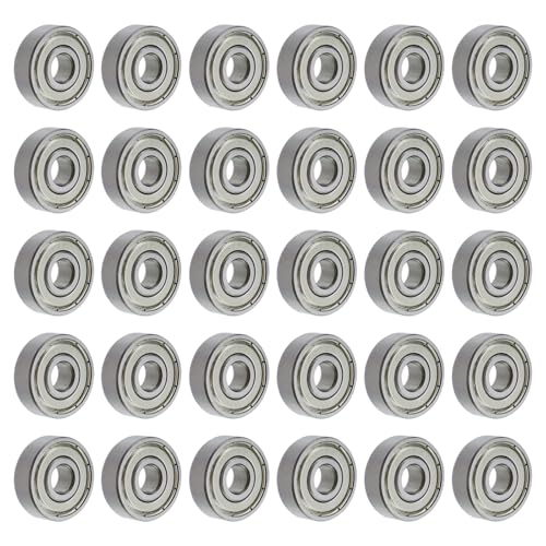 Pastlla 627ZZ Kugellager, 7 mm x 22 mm x 7 mm, doppelt geschirmtes Rillenlager, Hochgeschwindigkeits-glatt und leise, Karbonstahl (30 Stück) von Pastlla