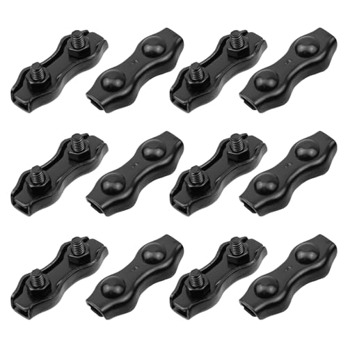 Pastlla Duplex-Drahtseilklemme aus 316er Edelstahl, Doppelbolzenkabelklemme, passend für Drahtseile mit 3 mm Durchmesser, für Industrie, Hausrenovierung und Aquakultur, M3 (3/25 Zoll), 12 Stück von Pastlla