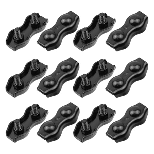 Pastlla Duplex-Drahtseilklemme aus 316er Edelstahl, Doppelbolzenkabelklemme, passend für Drahtseilklemmen mit 4 mm Durchmesser, für Industrie, Hausrenovierung und Aquakultur, M4 (4/63,5 cm), 12 Stück von Pastlla