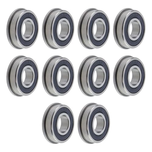 Pastlla FR8-2RS Flansch-Kugellager, doppelt abgedichtet, Chromstahllager, 1,27 x 3,8 x 5/16 Zoll, 10 Stück von Pastlla