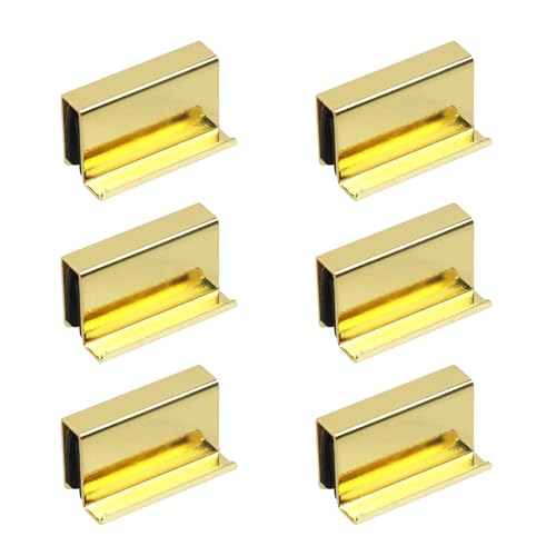 Pastlla Glastürgriff-Clip für Fenster, Vitrine, Tür, 4,1 cm, poliertes Chrom, Glastürgriff-Clip (Gold), 6 Stück von Pastlla