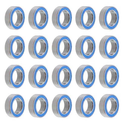 Pastlla MR106-2RS Rillenkugellager, 6 x 10 x 3 mm, Chromstahl, Miniaturlager, doppelt abgedichtet, blau, Gummi abgeschirmt, P0 (ABEC 1), 20 Stück von Pastlla