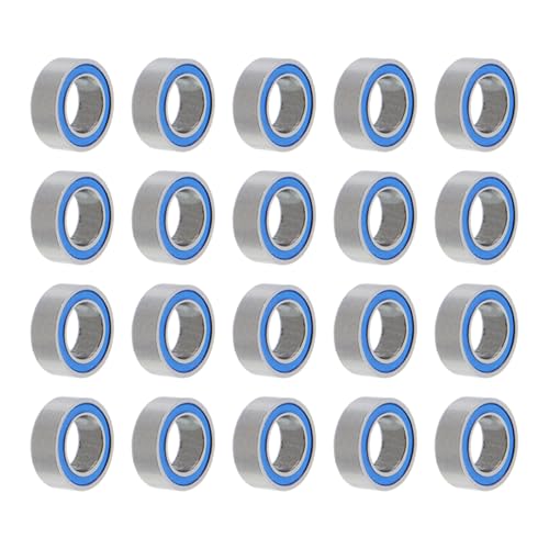 Pastlla MR74-2RS Rillenkugellager, 4 x 7 x 2,5 mm, Chromstahl, Miniaturlager, doppelt abgedichtet, blau, Gummi abgeschirmt, P0 (ABEC 1), 20 Stück von Pastlla