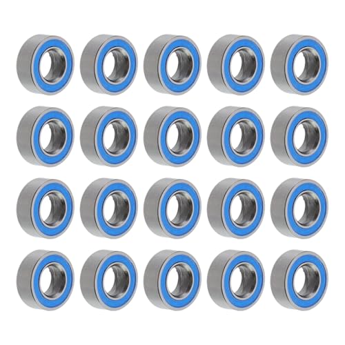 Pastlla MR84-2RS Rillenkugellager, 4 x 8 x 3 mm, Chromstahl, Miniaturlager, doppelt abgedichtet, blau, Gummi abgeschirmt, P0 (ABEC 1), 20 Stück von Pastlla