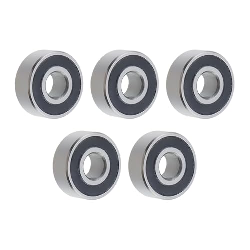 Pastlla R3-2RS Doppel-Gummidichtungslager, Rillenkugellager, 3/16 Zoll x 1/2 Zoll x 10/51 Zoll, 5 Stück von Pastlla