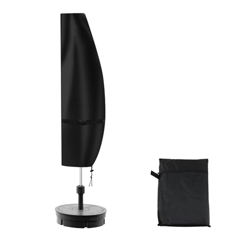 Pastlla Terrassenschirm-Abdeckung, 420D Oxford, wasserdicht, freischwingend, versetzt, Bananen-Stil, Regenschirm-Abdeckung für 2,7 m bis 3,5 m Gartenschirme von Pastlla