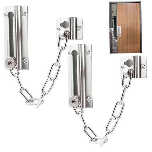 2pcs Türkette, Edelstahl -Schwerpfleger -Sicherheitskette Außende Eingangstor Restrictor Limper Sicherheitsschloss für Zuhause, Hotel | Deadbolts von Pastoralist