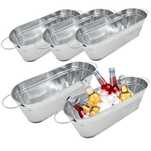 5pcs verzinkter Pflanzer langlebiger Pflanzer erhöhter Betten im Freien Metall Pflanzer mit Griffen Garten Pflanzentopf für Kräuterblumen-Pflanzer 11.4x3.9x3.2 '' verzinktes Pflanzgefäße Pflanzer von Pastoralist