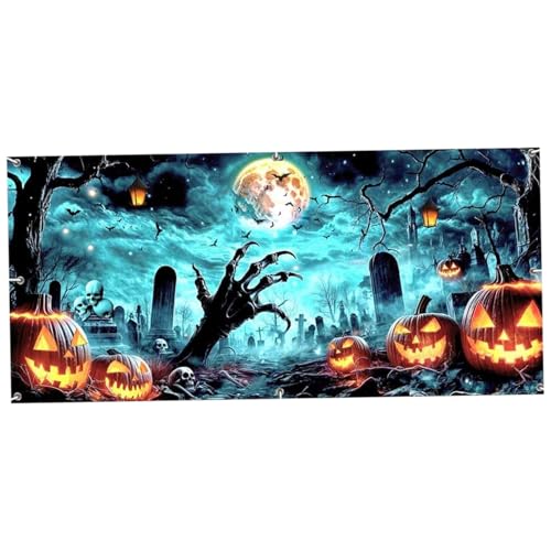 Halloween Garage Door Banner 13x6ft Gruseliges Schloss Friedhof Halloween Garagentorabdeckung Verblassende Widerstandskulisse mit Tarten für einfaches Aufhängen, Style1 |.Foto Hintergrund Halloween Garage Door Banner 13x6ft Gruseliges Schloss Friedhof Halloween Garagentorabdeckung Verblassende Widerstandskulisse mit Tarten für einfaches Aufhängen, Style1 |.Foto Hintergrund von Pastoralist