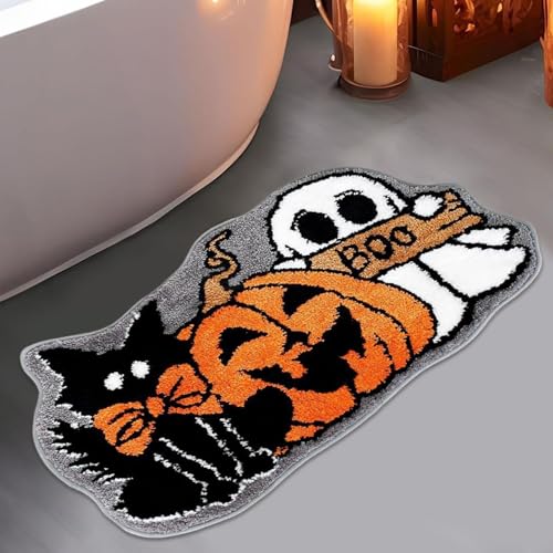 Halloween Teppich 16x24 Spezielle Form Halloween Bad Matte Grüße Wasser saugfähig Ghost Teppich Nicht rutschfeste Badezimmerdekorationen für Veranda Garagen Einträge, Boo, Weihnachtsdekoration Halloween Teppich 16x24 Spezielle Form Halloween Bad Matte Grüße Wasser saugfähig Ghost Teppich Nicht rutschfeste Badezimmerdekorationen für Veranda Garagen Einträge, Boo, Weihnachtsdekoration von Pastoralist