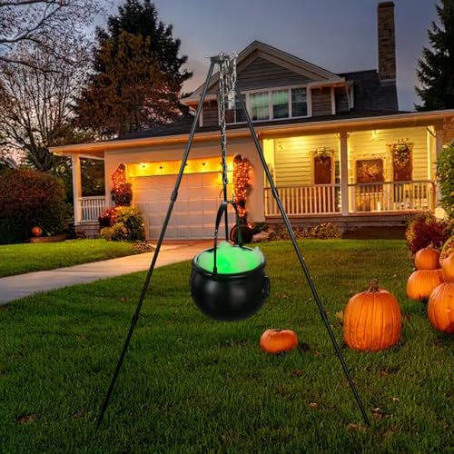 Hexenkessel Große Plastikkessel auf Stativ mit grünen Lichtern Halloween Candy Eimer für Halloween -Dekorationen im Freien, Keine Batterie |.Hexendekor Hexenkessel Große Plastikkessel auf Stativ mit grünen Lichtern Halloween Candy Eimer für Halloween -Dekorationen im Freien, Keine Batterie |.Hexendekor von Pastoralist