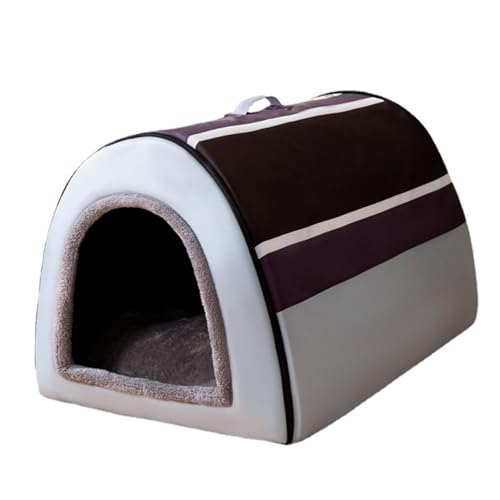 Hundebett mit Dach, Hundehaus im Innenraum 2 in 1 abnehmbares Bett waschbarer gemütlicher Höhle mit faltbarem, rutschfestem Zelt für Winterstieranzug für innerhalb von 5 kg von Pastoralist