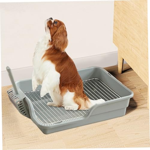 Hundetopfschale, Edelstahl -Mapen -Töpfchenschale mit Schutzwand und Schaufel, Halten Sie die Pfoten trockener Hundestraftbox für kein Leck, Verschüttung, Unfall, Welpe von Pastoralist