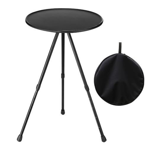 Klapper Garten Tabelle 14.8 '' Runder Garten Tabelle 13,8-22 Zoll Höhenhöhe Einstellbarer Terrassentisch Tragbarer Couchtisch mit Anti-Herbstkante robuster und stabiler kleiner Outdoor-Tisch, Klappga von Pastoralist