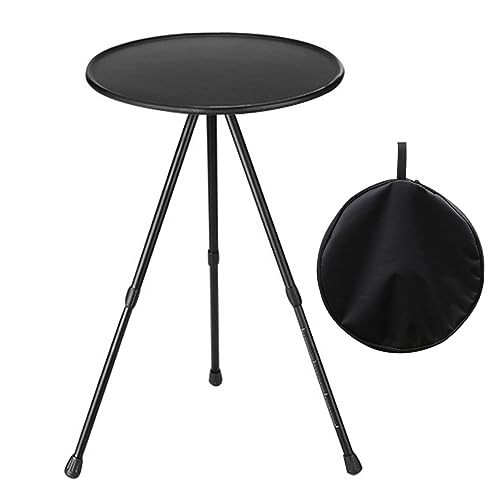 Klapper Garten Tabelle 14.8 '' Runder Garten Tabelle 13,8-22 Zoll Höhenhöhe Einstellbarer Terrassentisch Tragbarer Couchtisch mit Anti-Herbstkante robuster und stabiler kleiner Outdoor-Tisch Klapptis von Pastoralist